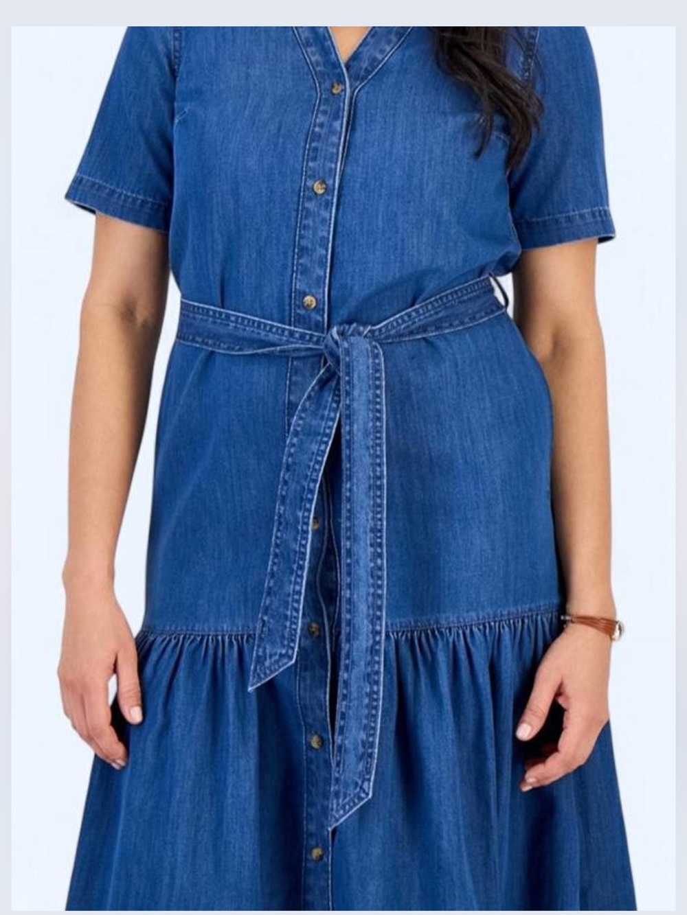 Style & Co Denim Midi Tiered Dress, Shirtdress XL. Excellent Condition